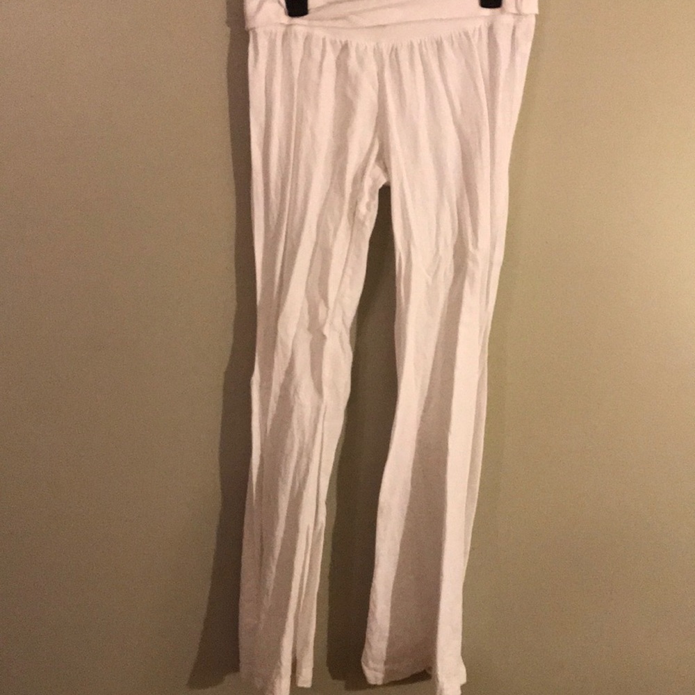 White linen pants